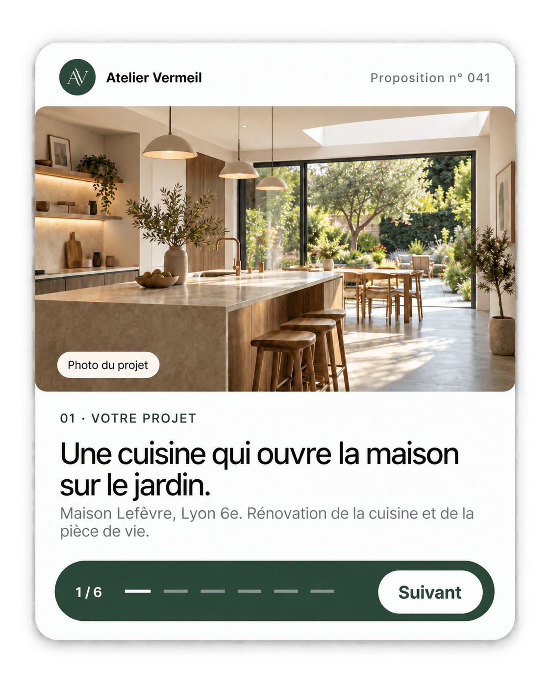 Exemple de proposition client Atelier Vermeil